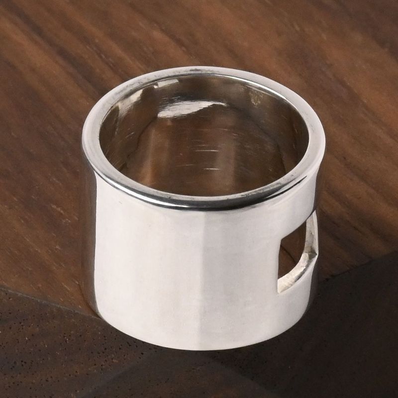 【研磨済】美品 90’s オールドグッチ GUCCI HEAVY BAND G RING リング 指輪 8号 Ag925