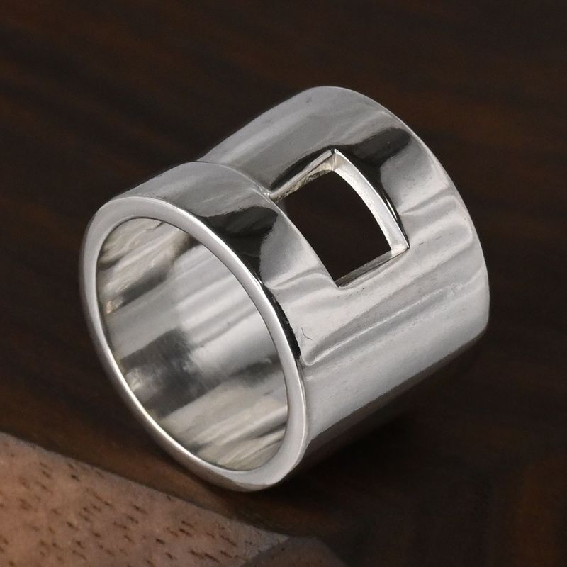 【研磨済】美品 90’s オールドグッチ GUCCI HEAVY BAND G RING リング 指輪 5号 Ag925