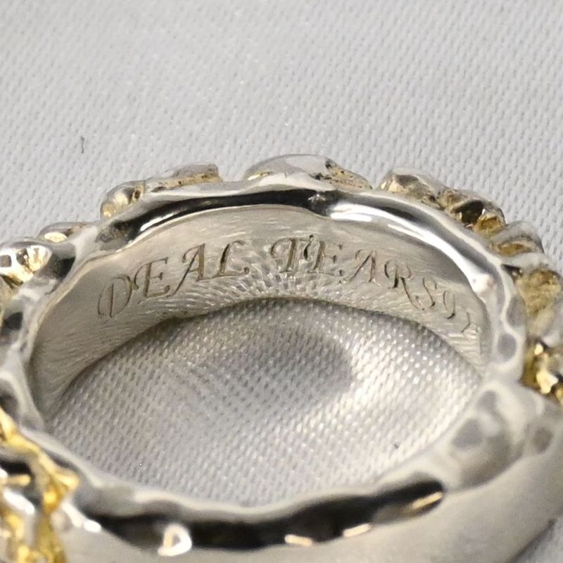 【研磨済】DEAL DESIGN ハート スカル リング 7号 シルバー925 ディールデザイン 指輪