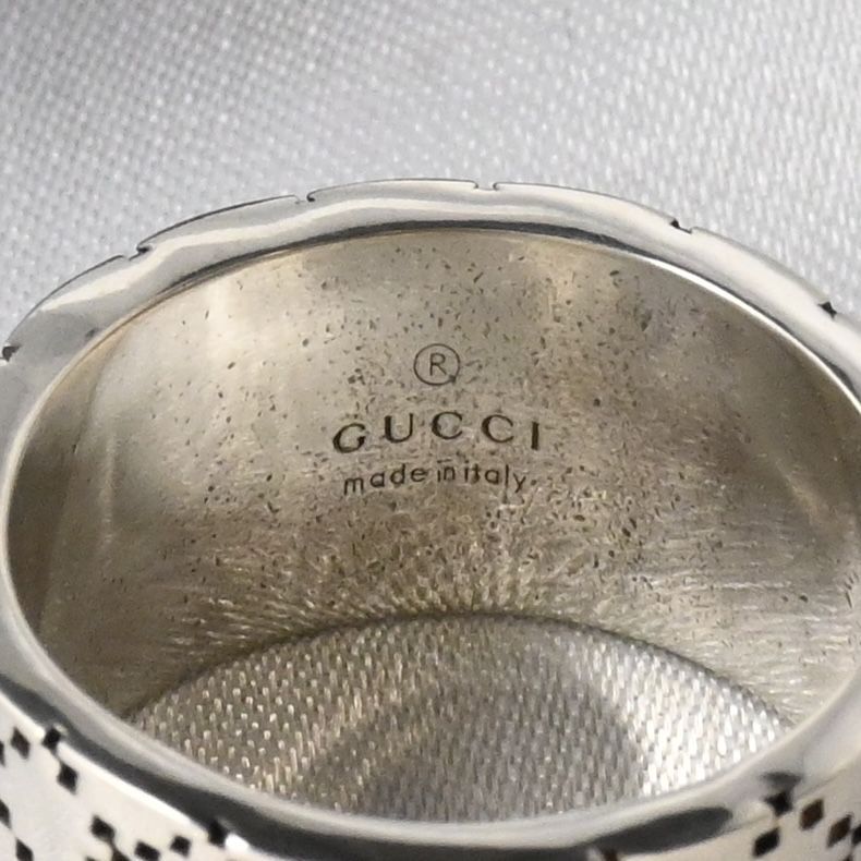 【研磨済】GUCCI ディアマンティッシマ リング 16~17号 シルバー エナメル 指輪