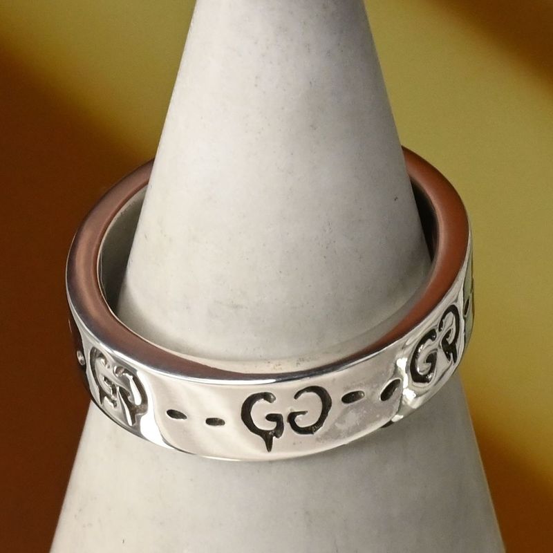 【研磨済】GUCCI ゴースト リング 17号 Ag925 美品 指輪 グッチ