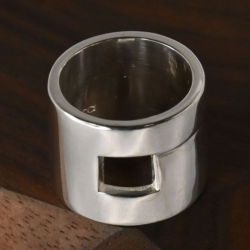 【研磨済】美品 90’s オールドグッチ GUCCI HEAVY BAND G RING リング 指輪 5号 Ag925