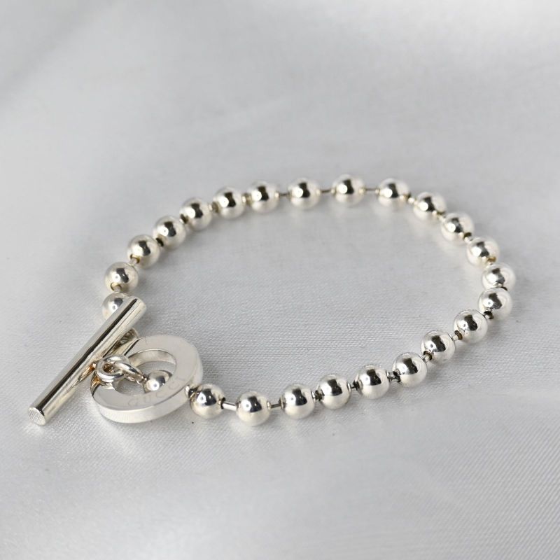 研磨済 GUCCI グッチ ボールチェーン シルバーブレスレット シルバー925 Ag925