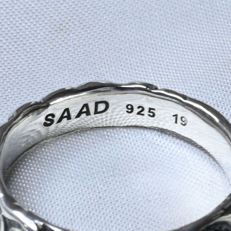 【研磨済】SAAD シルバー リング 19号 唐草 アラベスク シルバー925 指輪