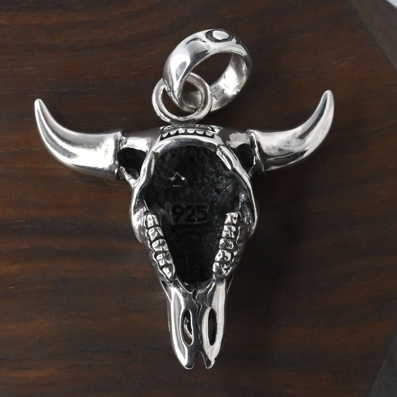 【研磨済】SAAD バッファロー シルバー925 ペンダントトップ ネックレスチャーム