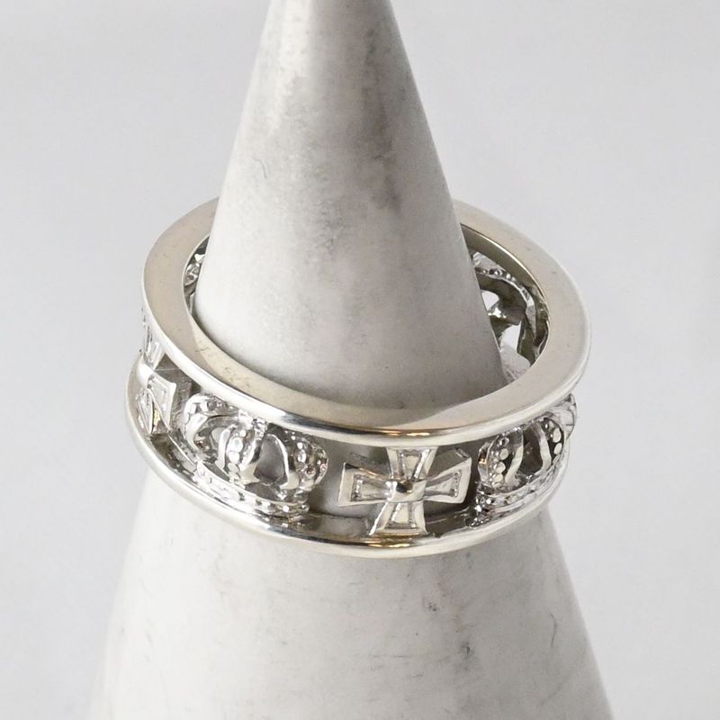 【研磨済】 JUSTIN DAVIS MEDIEVAL WEDDING BAND リング/KIDS 6号 シャイニー SRJ2011 ジャスティンデイビス 指輪 クラウン 王冠 シルバー925