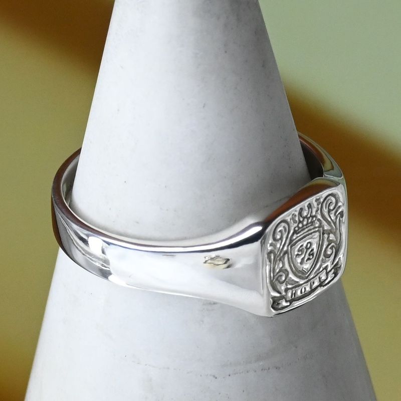 【研磨済】SYMPATHY OF SOUL スモールシグネットリング 13.5号 シルバー 925 シンパシーオブソウル