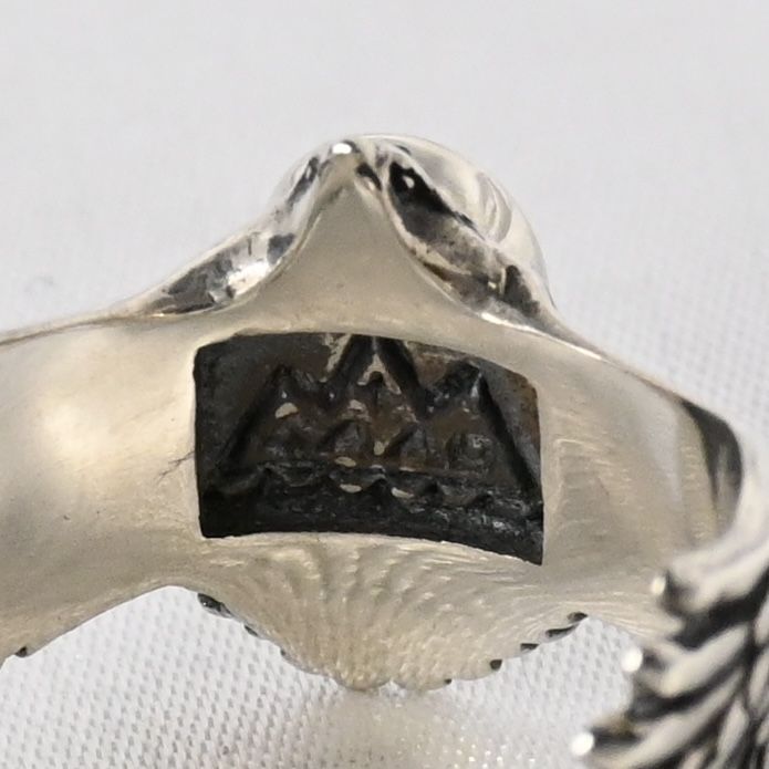 【研磨済】SAAD イーグル ターコイズ リング 17号 シルバー925 サード