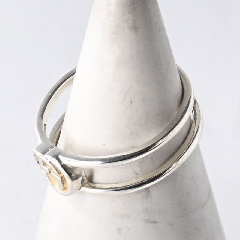 【研磨済】 GUCCI インターロッキング リング スリム 約12号 指輪 Ag925