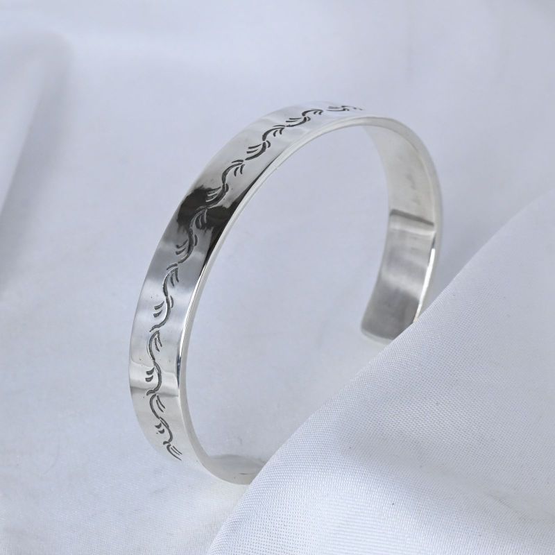 【研磨済】唐草 シルバー 925 バングル silver アラベスク