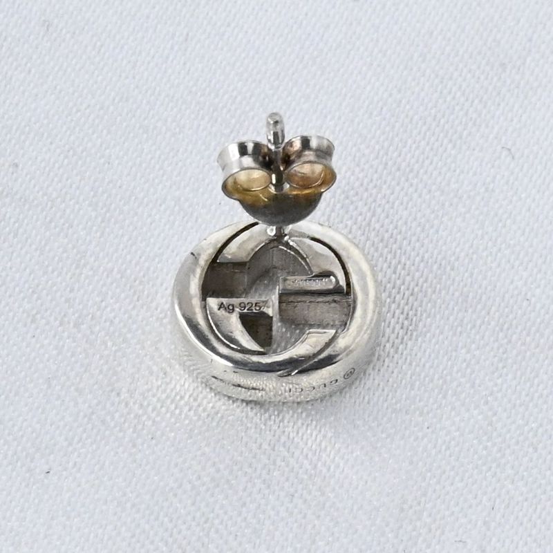 【研磨済】GUCCI グッチ インターロッキングG ピアス 片耳用 Ag925