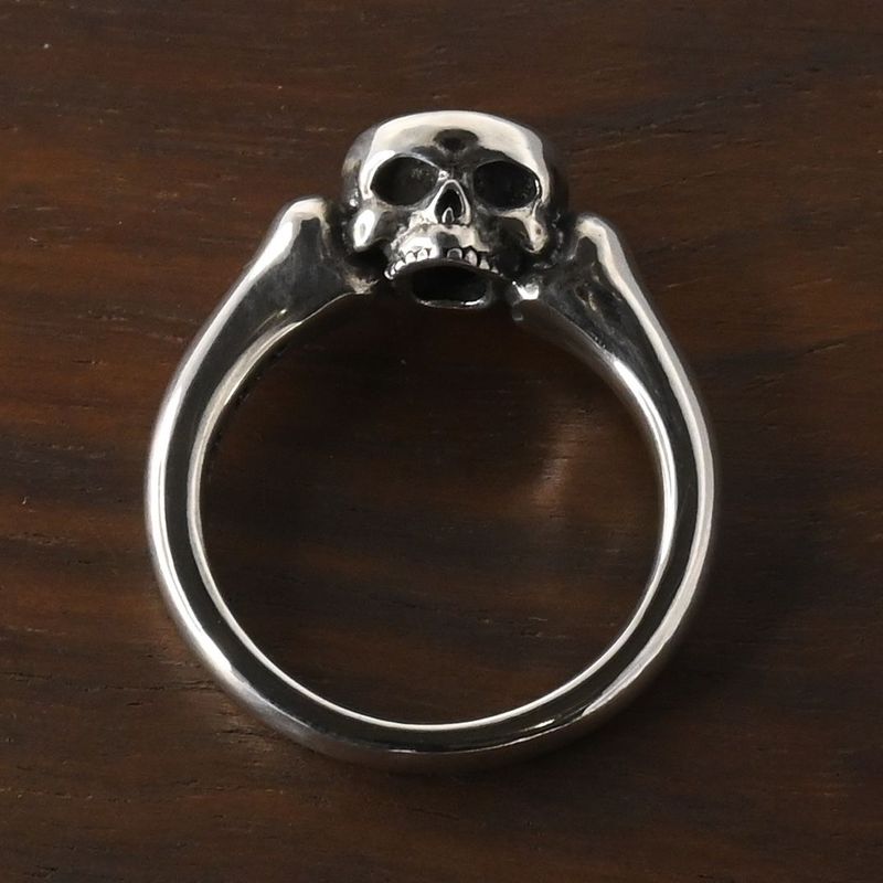 【研磨済】JUSTIN DAVIS SECRET SKULL RING ブラック SRJ460B 7号 シルバー925 リング 指輪 スカル JxU