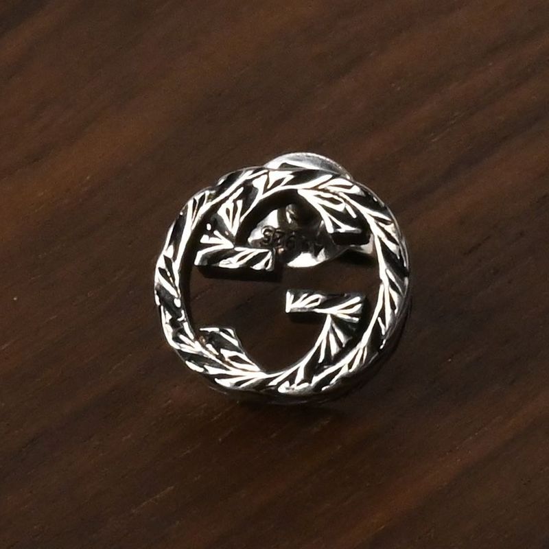 【研磨済】 GUCCI グッチ インターロッキングG アラベスク ピアス(片耳用) 925