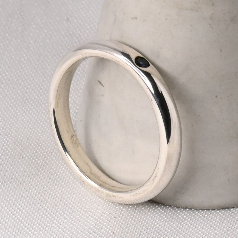 【研磨済】TIFFANY＆Co. スタッキングバンド リング サファイア 6.5号 ティファニー 指輪 シルバー925