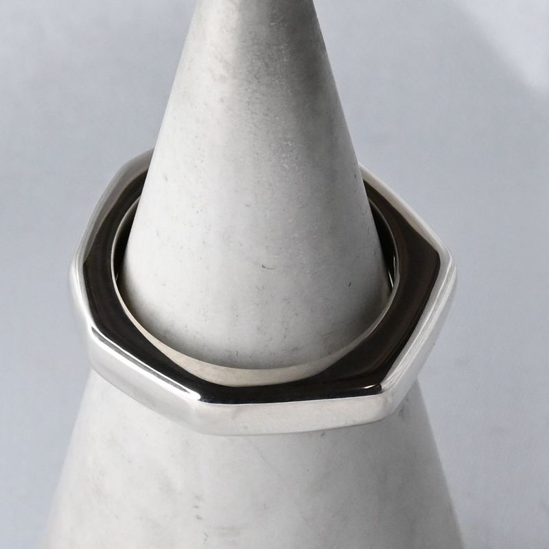 【新品仕上げ】美品 90’s オールドグッチ GUCCI オクタゴン ナット リング 指輪 12.5号 Ag925