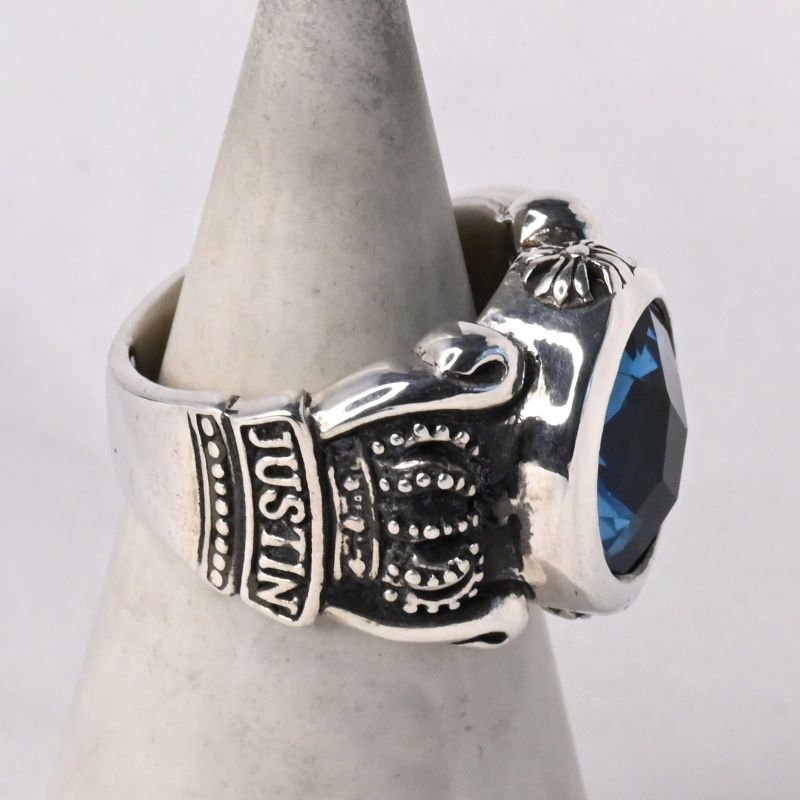 【研磨済】 JUSTIN DAVIS ストーン クラウン リング 13号 ジャスティンデイビス 指輪 シルバー925