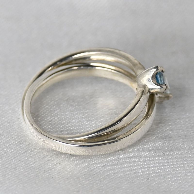 【研磨済】美品 4℃ ヨンドシー 2連 リング 指輪 シルバー925 7号