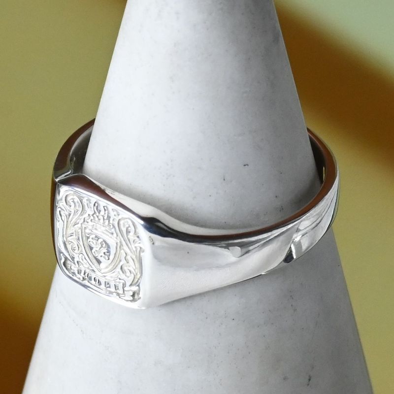 【研磨済】SYMPATHY OF SOUL スモールシグネットリング 13.5号 シルバー 925 シンパシーオブソウル