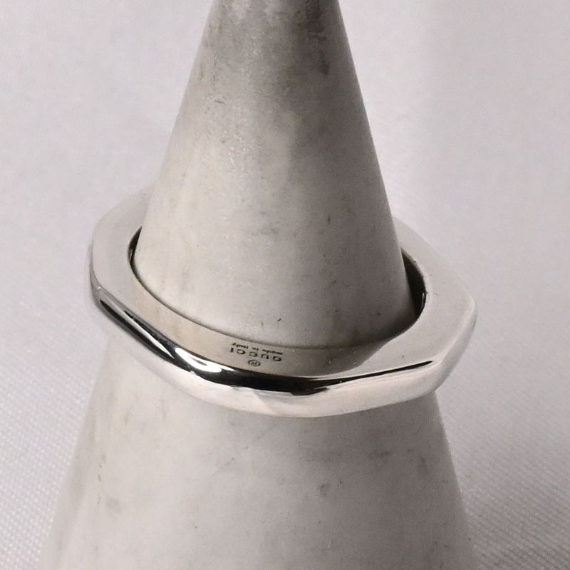 【研磨済】90’s オールドグッチ GUCCI オクタゴン ナット リング 指輪 13号 Ag925 美品