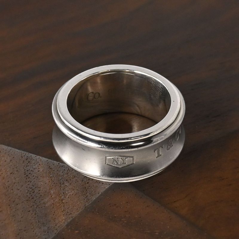 【研磨済】TIFFANY＆Co. ナロー チタン リング 7号 シルバー925 ティファニー 指輪