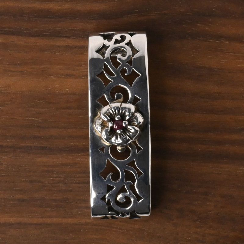 【研磨済】SAAD ハイビスカス  ペンダントトップ シルバー925 ネックレスチャーム