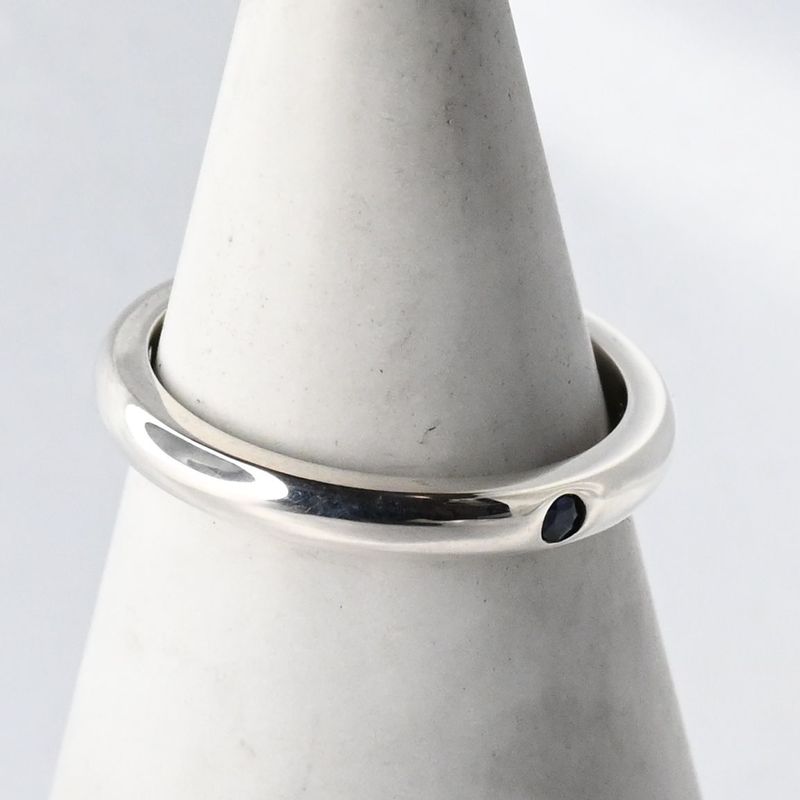 【研磨済】TIFFANY＆Co. スタッキングバンド リング サファイア 10号 ティファニー 指輪 シルバー925