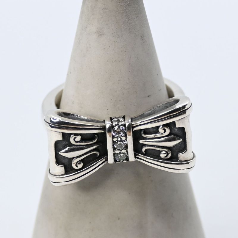 【研磨済】 JUSTIN DAVIS PROMISE リング 15号 リボン SRJ328 ジャスティンデイビス 指輪