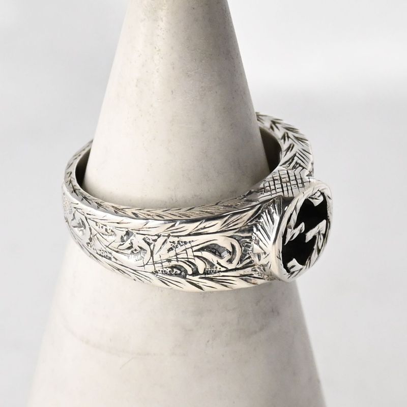 【研磨済】美品 GUCCI インターロッキングG アラベスク リング サイズ11 箱付き