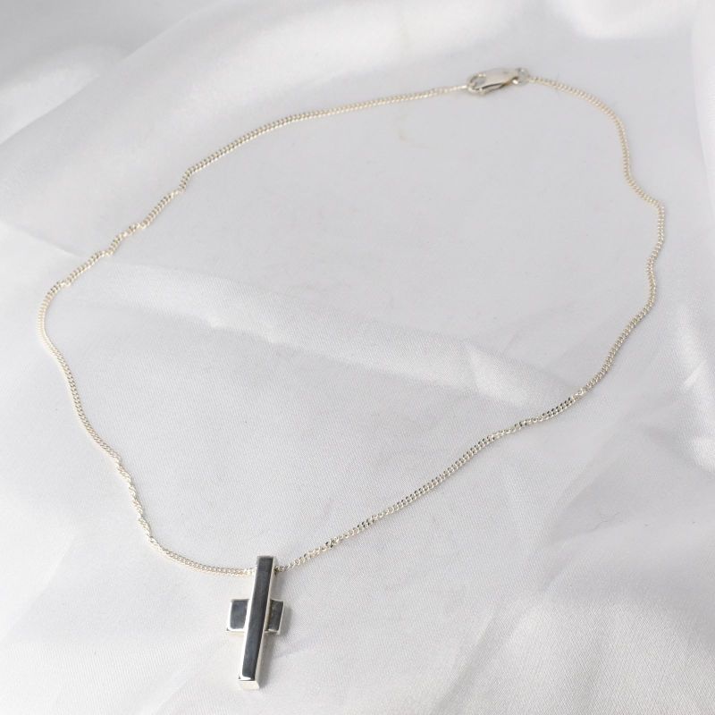 【研磨済】GUCCI セパレートクロス ネックレス 長さ40cm Ag925 グッチ