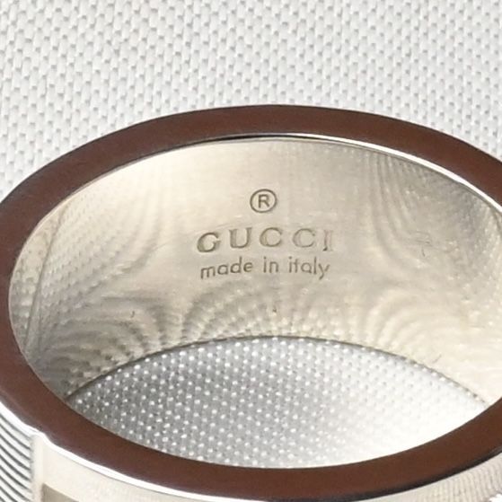 【研磨済】GUCCI ブランデッド カットアウトG リング 10号 グッチ ピンキーリング 指輪 美品