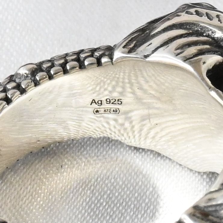 【研磨済】美品 GUCCI ダブル タイガーヘッド リング グッチ 指輪 ツイン パンサー Ag925