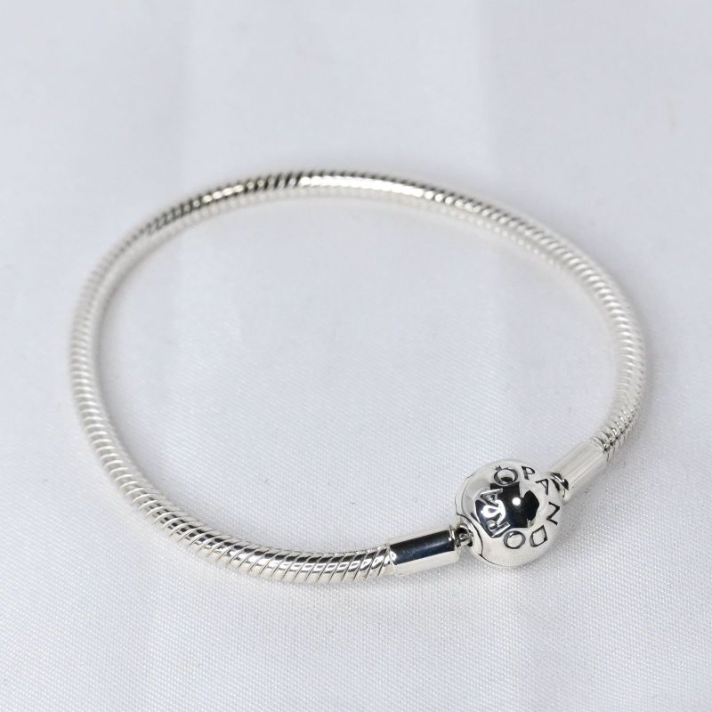 【研磨済】PANDORA Moments Snake Chain Bracelet 17cm ブレスレット 美品 パンドラ シルバー925