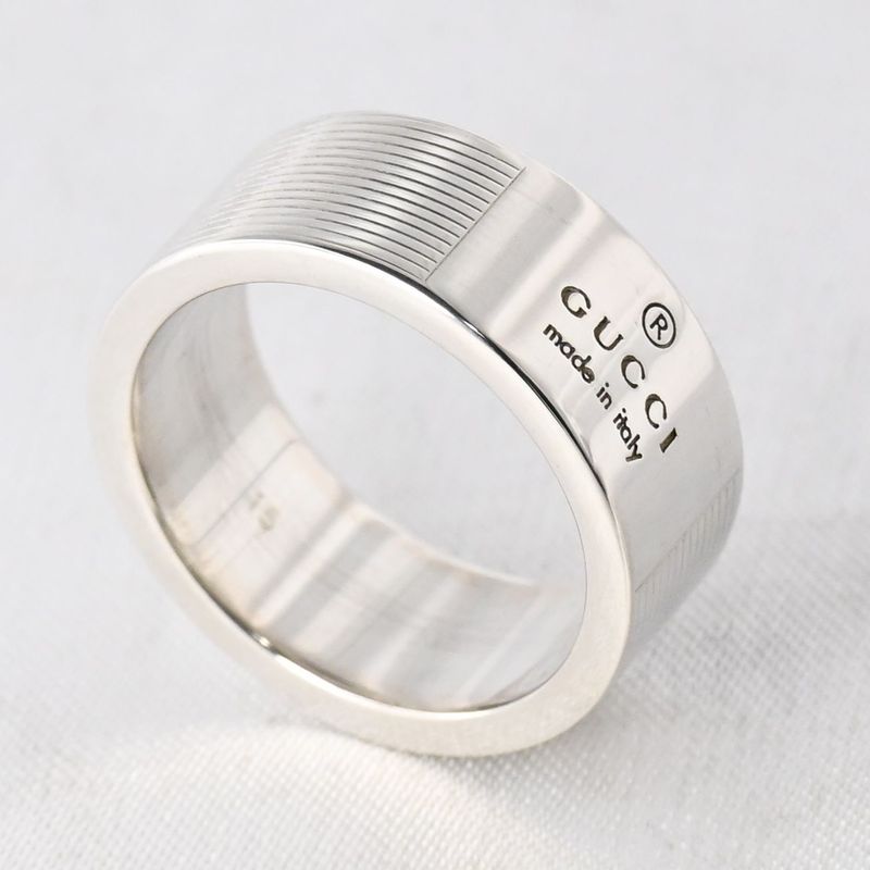 【研磨済】 GUCCI ロゴ リング SV925 シルバー 14.5号 指輪 グッチ