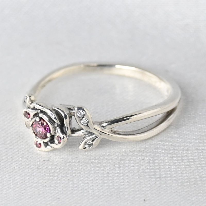 【新品仕上げ】美品 Disney 美女と野獣 PANDRA ローズ リング 指輪 シルバー925 11号 ディズニー