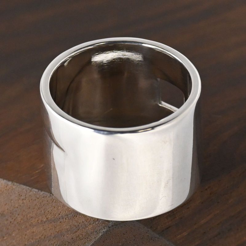 【研磨済】美品 90’s オールドグッチ GUCCI HEAVY BAND G RING リング 指輪 22号 Ag925