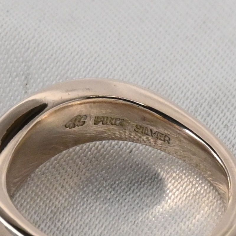 【研磨済】4℃ ハート リング ピンクシルバー 7号 ヨンドシー 指輪