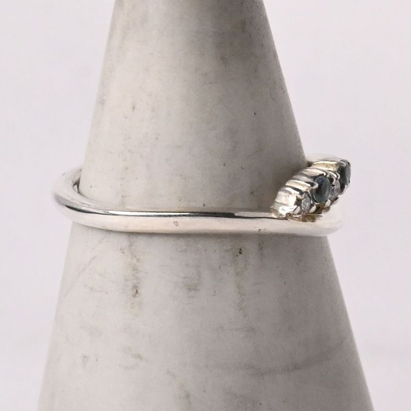 【研磨済】4℃ ストーン リング シルバー925 8号 美品 ヨンドシー 指輪