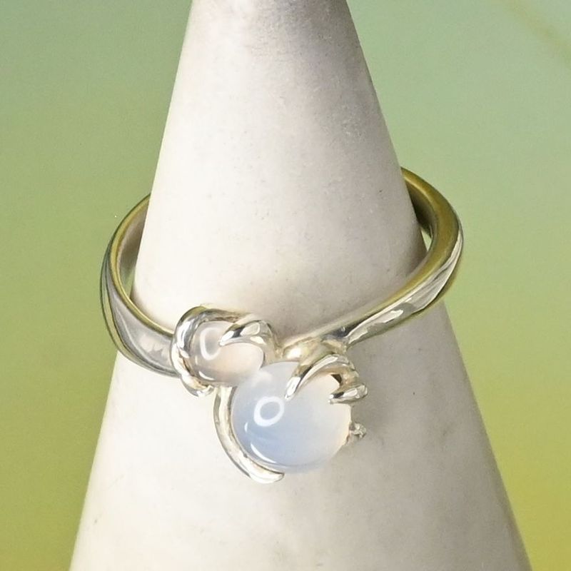 【研磨済】4℃ ストーン シルバー リング 9号 925 美品 ヨンドシー 指輪