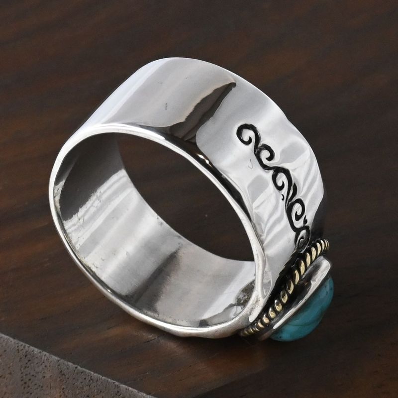 【研磨済】SAAD ターコイズ リング 23号 シルバー925 サード