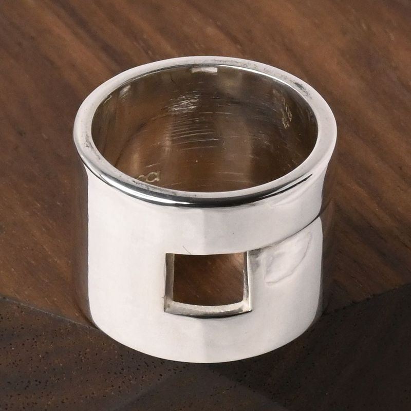 【研磨済】美品 90’s オールドグッチ GUCCI HEAVY BAND G RING リング 指輪 8号 Ag925
