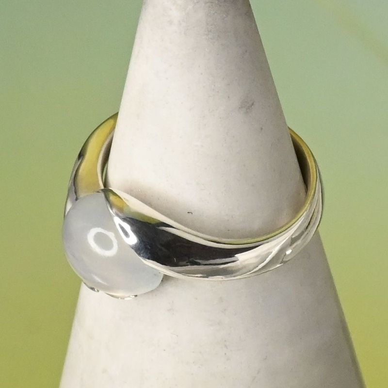 【研磨済】4℃ ストーン シルバー リング 7号 925 美品 ヨンドシー 指輪