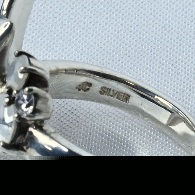 【研磨済】4℃ フラワー リング シルバー925 9号 美品 ヨンドシー 指輪