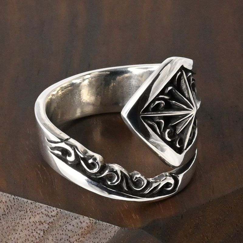 【研磨済】SAAD アラベスク サンシンボル リング 21号 R-64-S シルバー925 太陽神 唐草