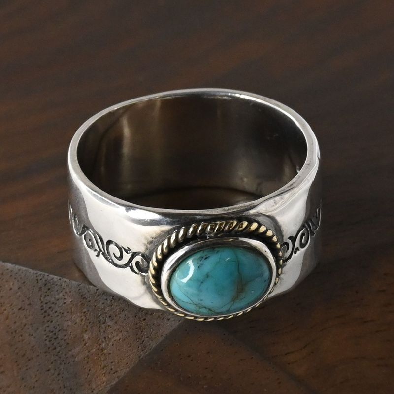 【研磨済】SAAD ターコイズ リング 23号 シルバー925 サード