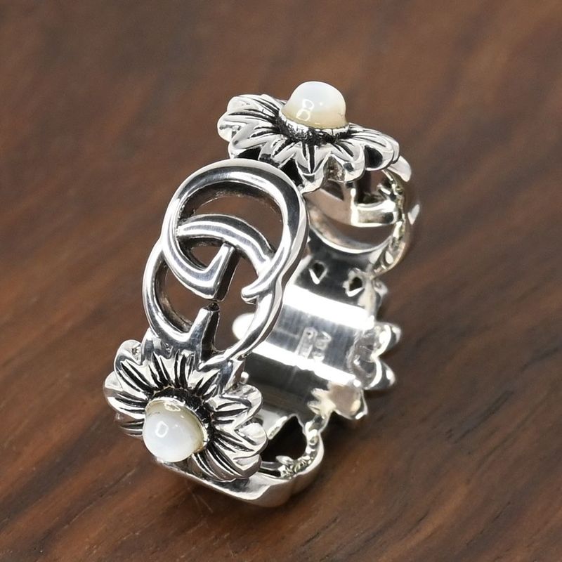 【新品仕上げ】美品 GUCCI ダブルG マザー・オブ・パール リング サイズ13