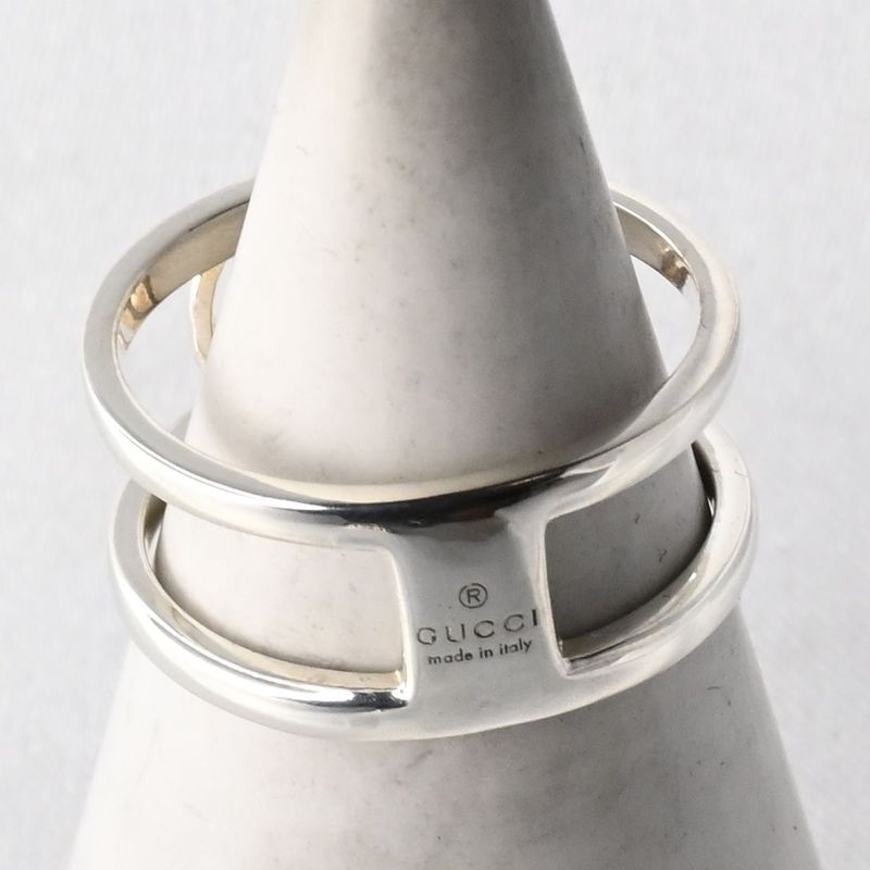【研磨済】 GUCCI インターロッキング ワイドリング サイズ15