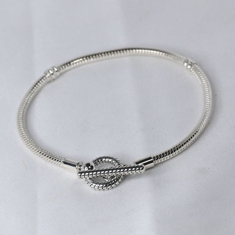 【研磨済】PANDORA T-Bar Snake Chain Bracelet 20cm ブレスレット パンドラ シルバー925 美品