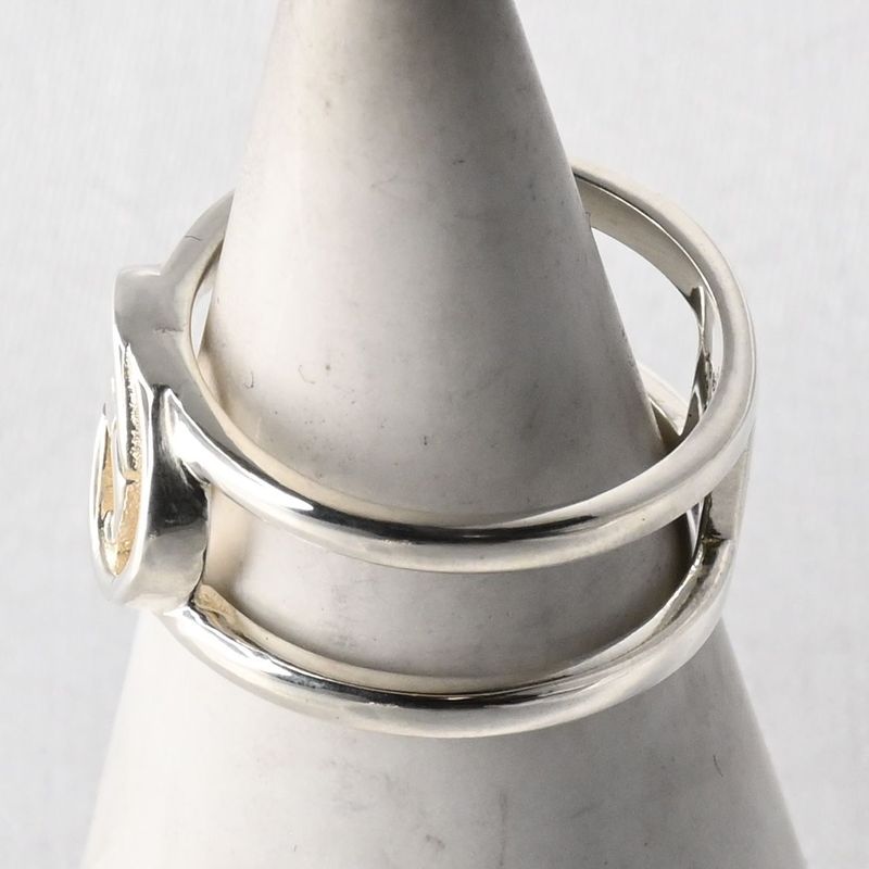 【研磨済】 GUCCI インターロッキング ワイドリング サイズ15