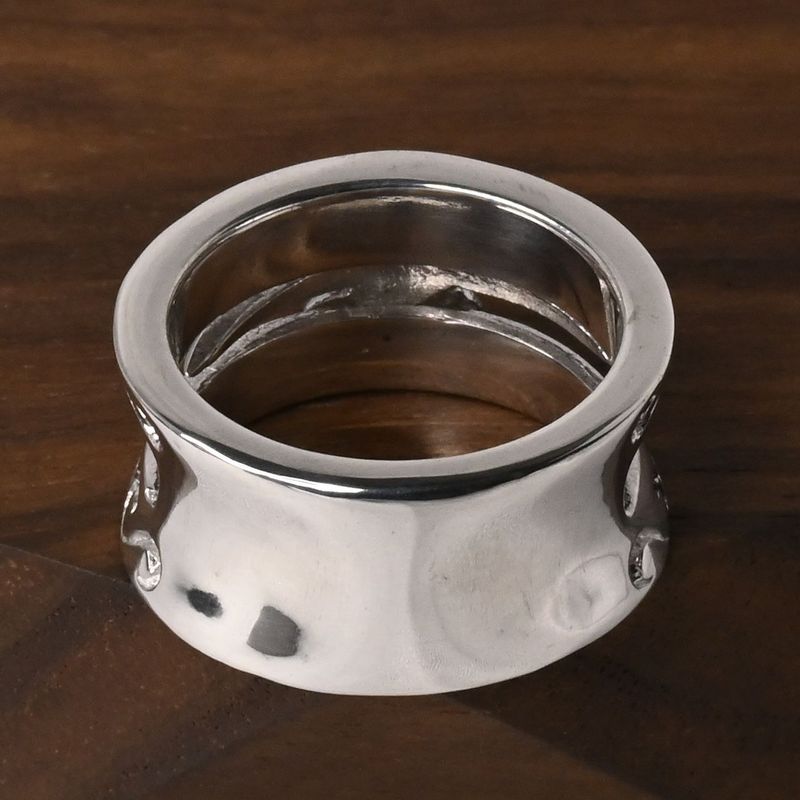 【研磨済】SAAD シルバー925 リング 8.5号 太陽神 唐草 指輪