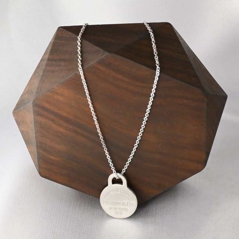 【研磨済】TIFFANY&Co. リターントゥ プレート ネックレス 40cmチェーン ティファニー SV925 シルバー ペンダント